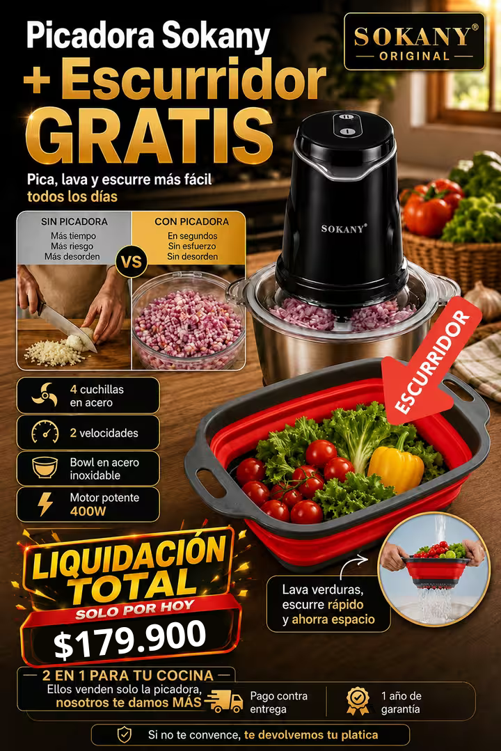 Picadora Sokany Original Con Escurridor