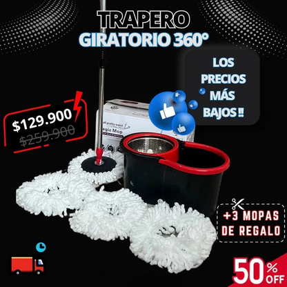 Trapeador Mágico 360° con Balde