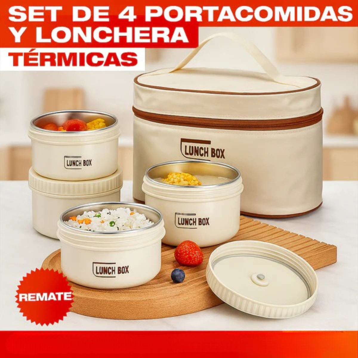 Set Porta comidas - Térmicos con Lonchera