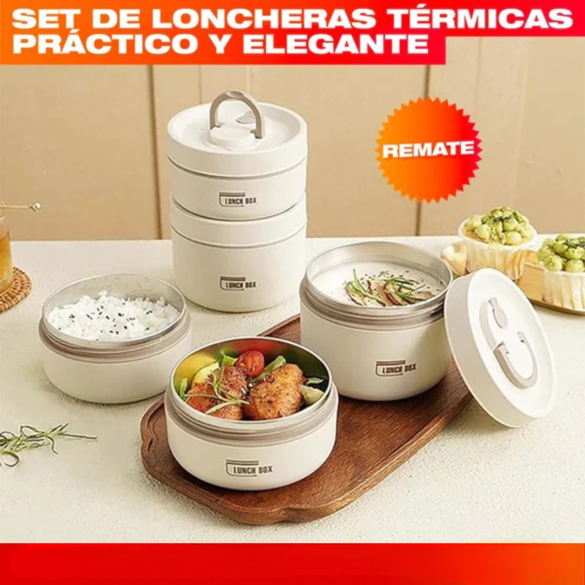 Set Porta comidas - Térmicos con Lonchera