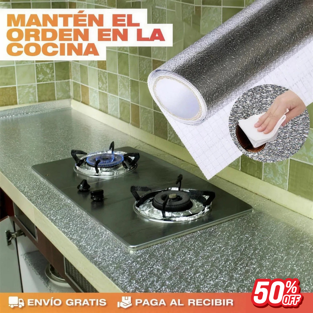 Papel Aluminio Adhesivo para Cocina