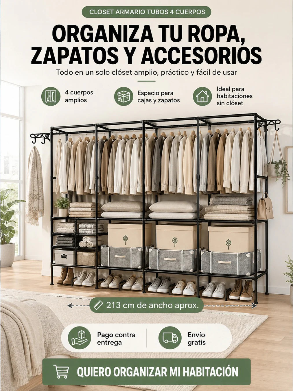 Armario Modular de Tubos 4 Secciones