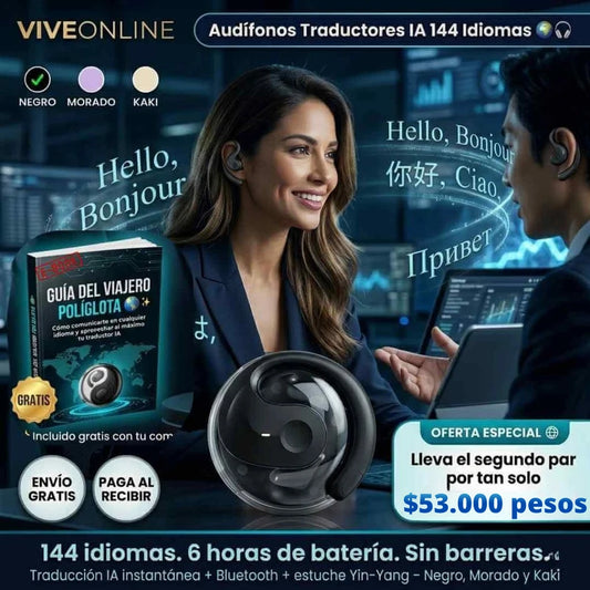 Audífonos Traductores Inteligentes +140 Idiomas – Traducción en Tiempo Real