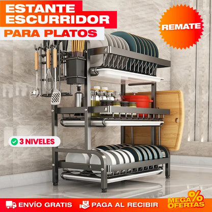 Escurridor de Platos de 3 Niveles - Imagen 1