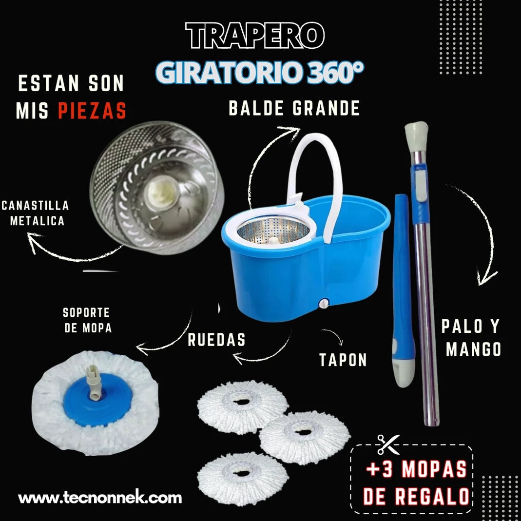 Trapero Giratorio 360 con Balde - Imagen 8
